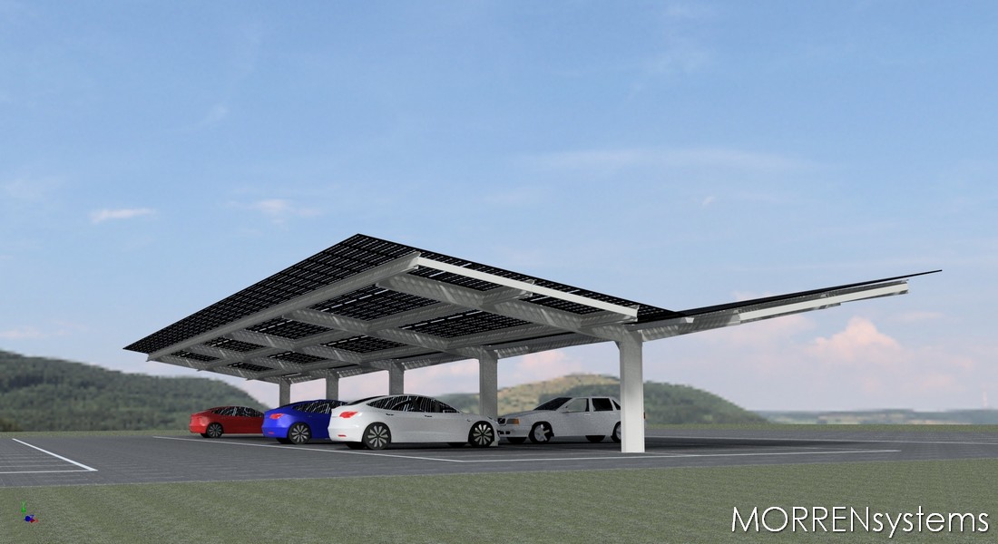 C474 - solar carport staal dubbel laag